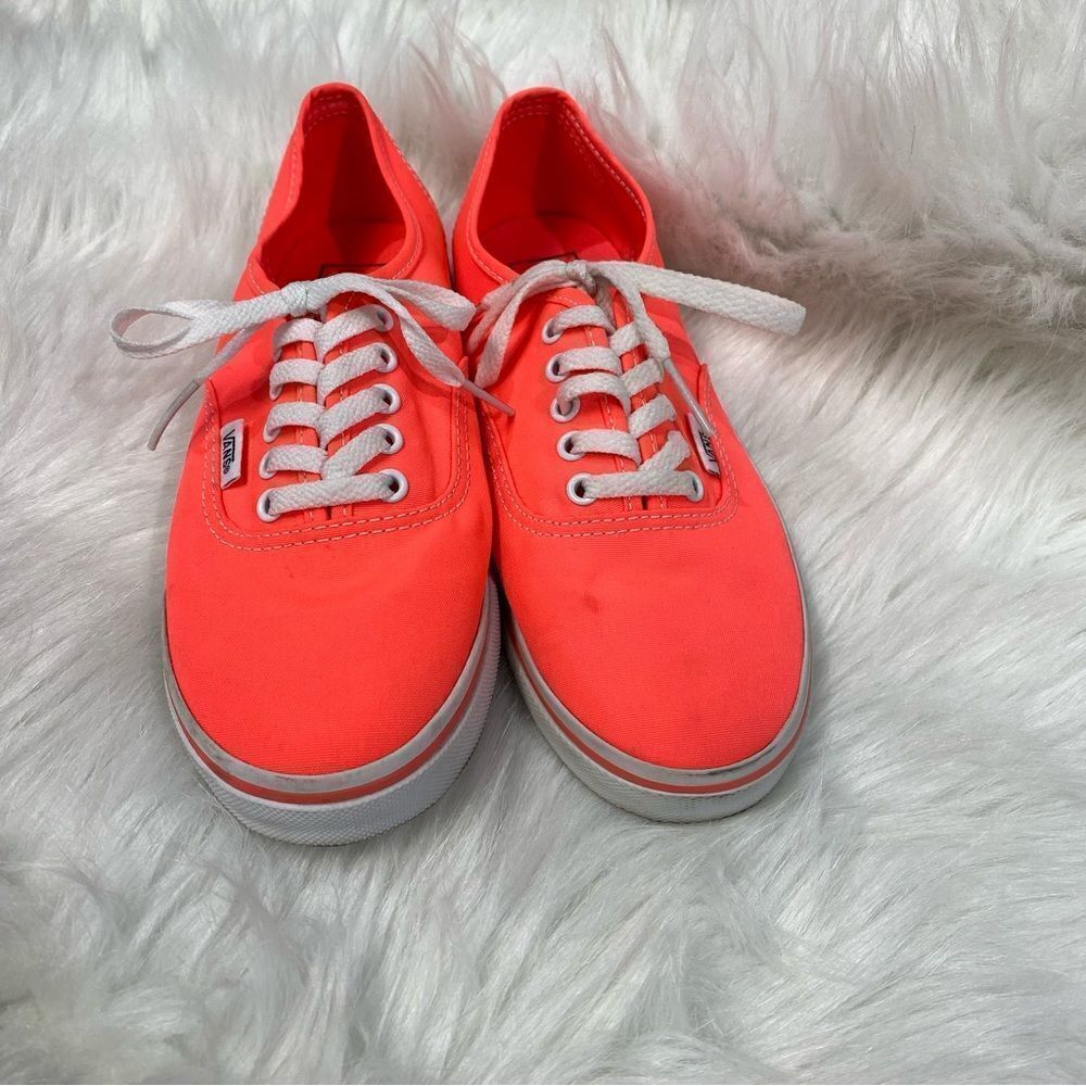Vans Neon Pink White Lace Up Skater Shoes‎
